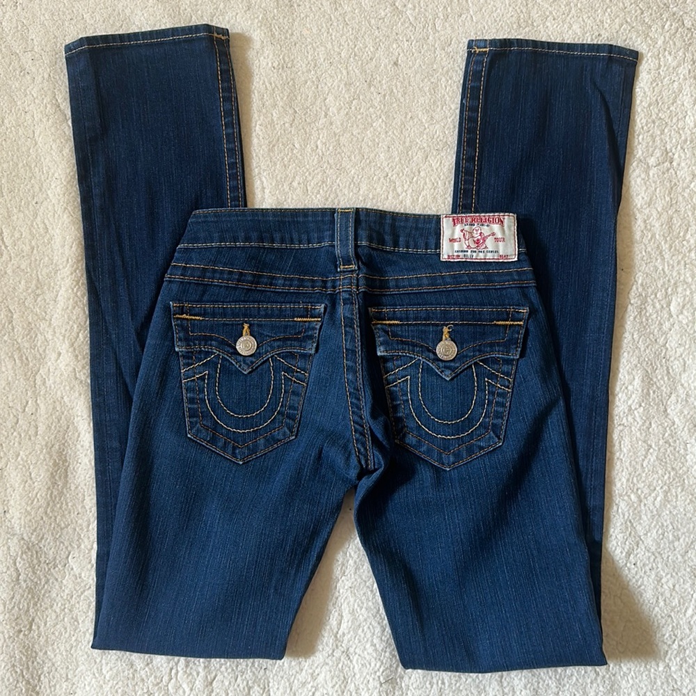 True Religion | Low Rise Boot Cut Dark Denim Jeans Size 24
